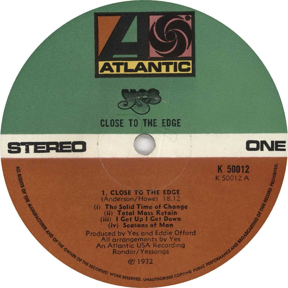 Yes Close To The Edge - 1st - Complete - EX UK vinyl LP album (LP record)