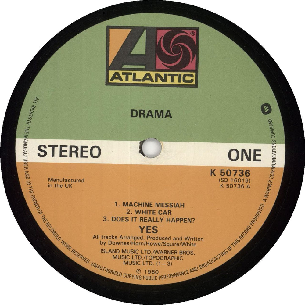 Yes Drama + insert UK vinyl LP album (LP record) YESLPDR177678