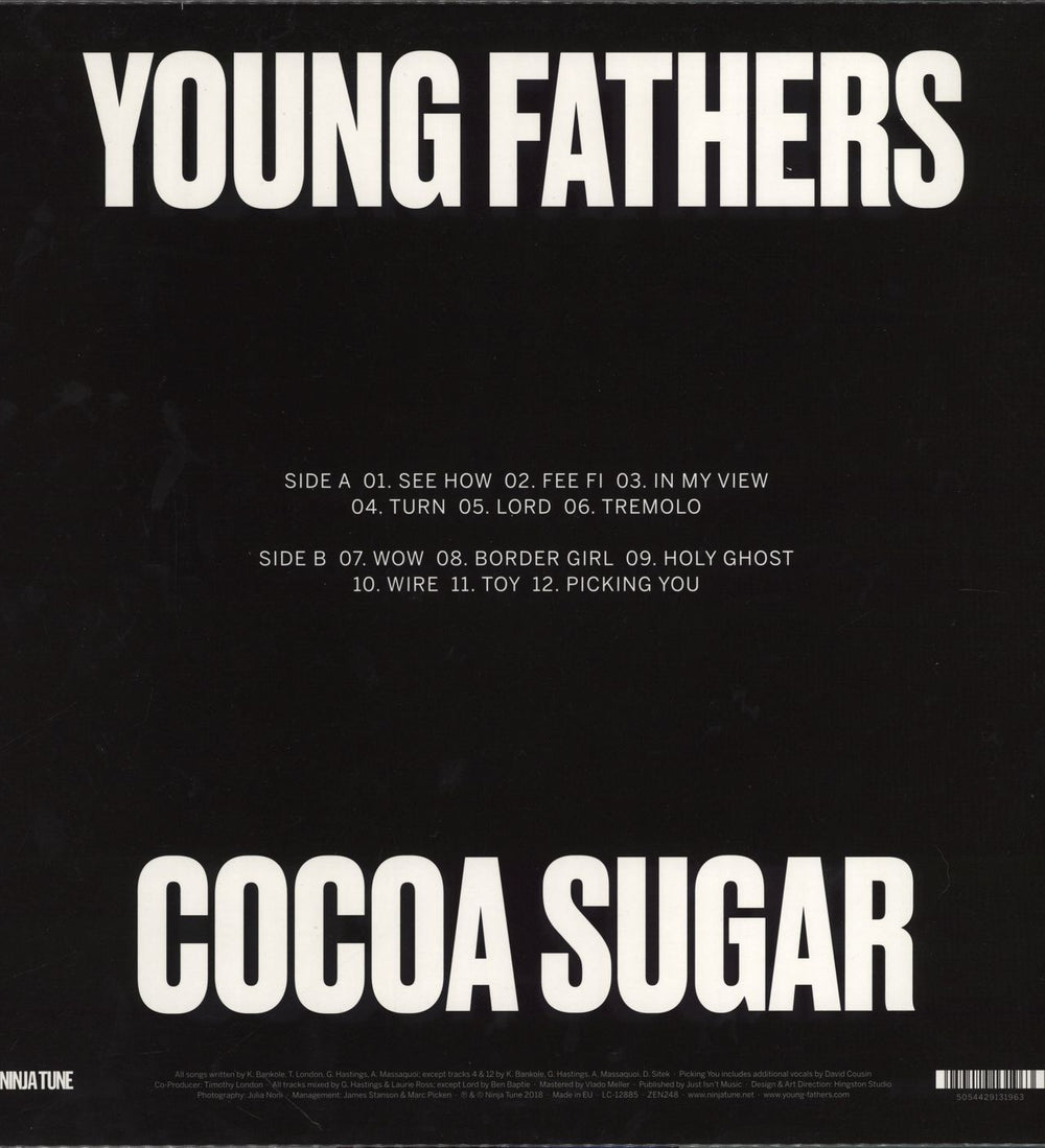 Young Fathers Cocoa Sugar - 180 Gram + Shrink UK vinyl LP album (LP record) 5054429131963