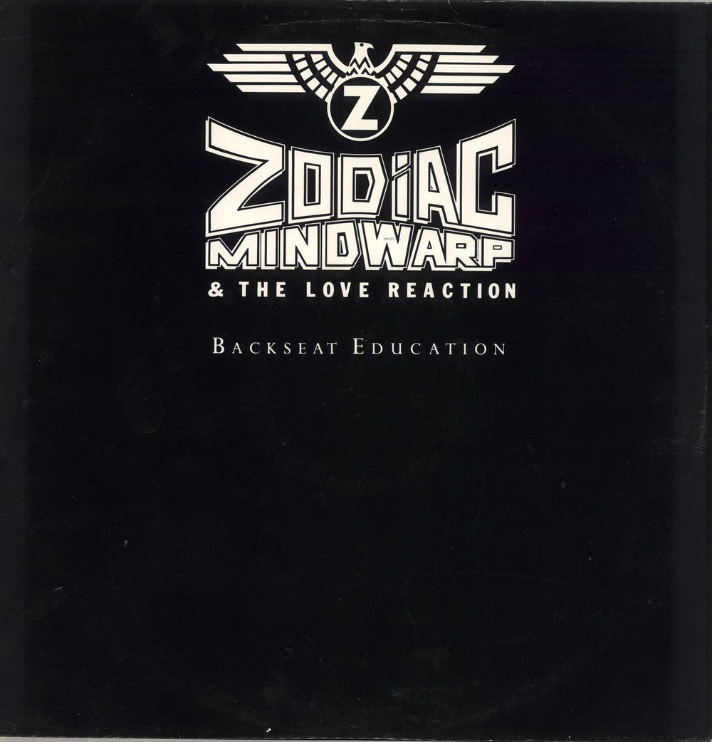 Zodiac Mindwarp Backseat Education - White logo UK 12" vinyl single (12 inch record / Maxi-single) ZOD212